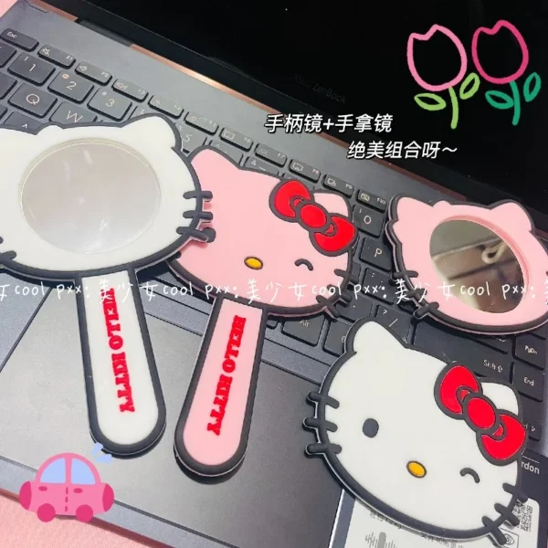 Hello Kitty Silicone Small Mirror Classic Cartoon Single Sided Body Mirror Portable Cute Decorative Mirror 2