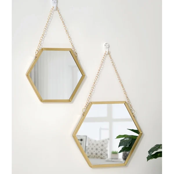 Hexagon Shape Decorative Mirror Wall Decor Makeup Hanging Mirror Bathroom Cosmetic Mirror Bedroom Room Wall Decoration 5