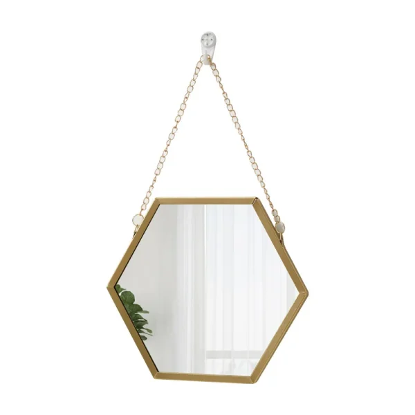 Hexagon Shape Decorative Mirror Wall Decor Makeup Hanging Mirror Bathroom Cosmetic Mirror Bedroom Room Wall Decoration 6