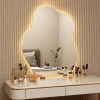 Nordic Irregular LED Mirror Bathroom Wall Living Room Small Light Aesthetic Funky Mirror Bedroom Minimalist Lustro Home Decor 1