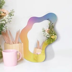 3D Colorful and Discolor Acrylic Decorative Mirror Makeup Desk Tabletop Mirror Girls Cosmetic Mirror Wall Mirror Home Decor 1