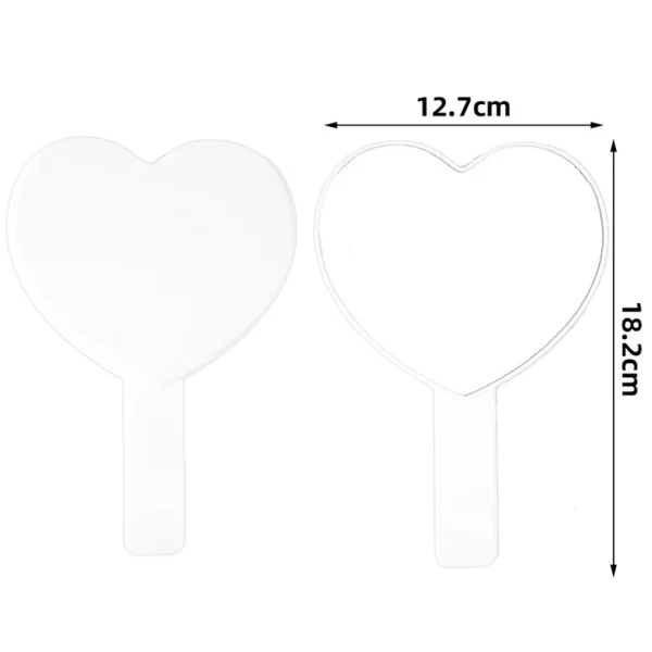 Custom Logo Personalized Heart Shape Handle Mirrors Pink Black White Hand Held Mirror Wig Specilist Lash Artist Makeup Tools 6