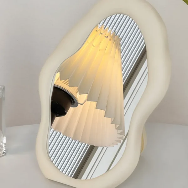 1PC Cream Style Makeup Mirror Decorative Irregular Simple Standing Dresser Mirror Cloud Shaped French Hairdressing Wall Mirror 5