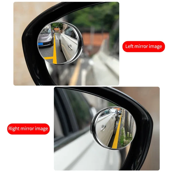 360 Degree Car Blind Spot Rear View Mirror Wide Angle Adjustable Small Round Mirror Car Reverse Auxiliary Rearview Convex Mirror 2