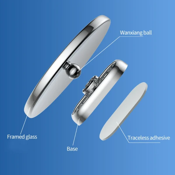 360 Degree Car Blind Spot Rear View Mirror Wide Angle Adjustable Small Round Mirror Car Reverse Auxiliary Rearview Convex Mirror 3