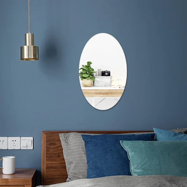 Big Large Mirror 10 15 20 30cm Round Elliptic Acrylic Wall Mirror Plexiglass for Walls Bathroom Wall-Mounted Mirrors for Make Up 6