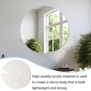 Round HD  Makeup Mirror Stickers for Walls Bathroom Adhesive Bathroom Vanity Mirrors Wall-Mounted Mirrors for Make Up Waterproof 1