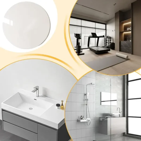 Round HD  Makeup Mirror Stickers for Walls Bathroom Adhesive Bathroom Vanity Mirrors Wall-Mounted Mirrors for Make Up Waterproof 2