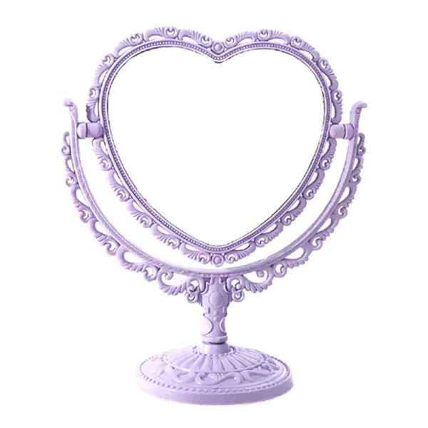 Desktop Makeup Mirror Heart Shape Makeup Vanity Portable Double-side Vanity Mirror Hand Mirror Cosmetic Compact Mirror for Women 4