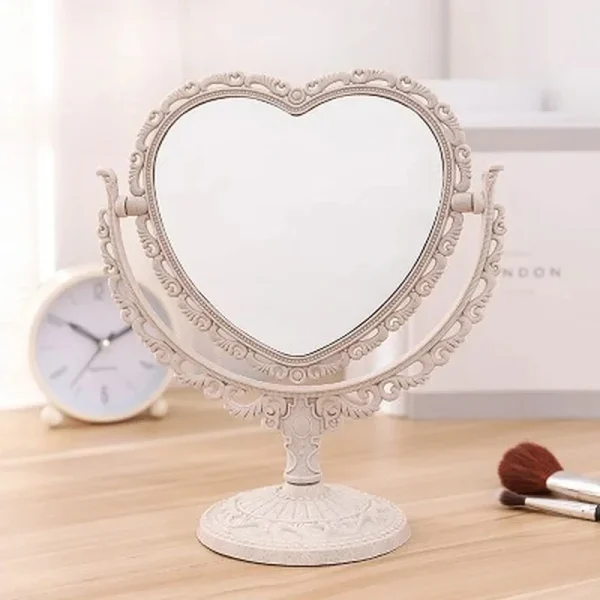 Desktop Makeup Mirror Heart Shape Makeup Vanity Portable Double-side Vanity Mirror Hand Mirror Cosmetic Compact Mirror for Women 5