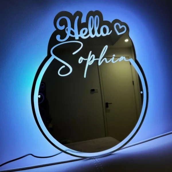 Personalized Name Mirror LED Light Custom Name Makeup Mirror Lamp Girls Room Dressing Table Decor Girl Birthday Chirstmas Gift 3