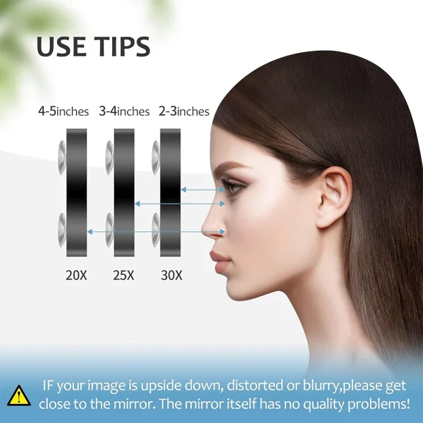 3.5 Inch 30X Magnified Mirror with Three Mounting Suction Cups Tweezers Travel Makeup Kit for Shaving Blackhead Blemish Removal 3