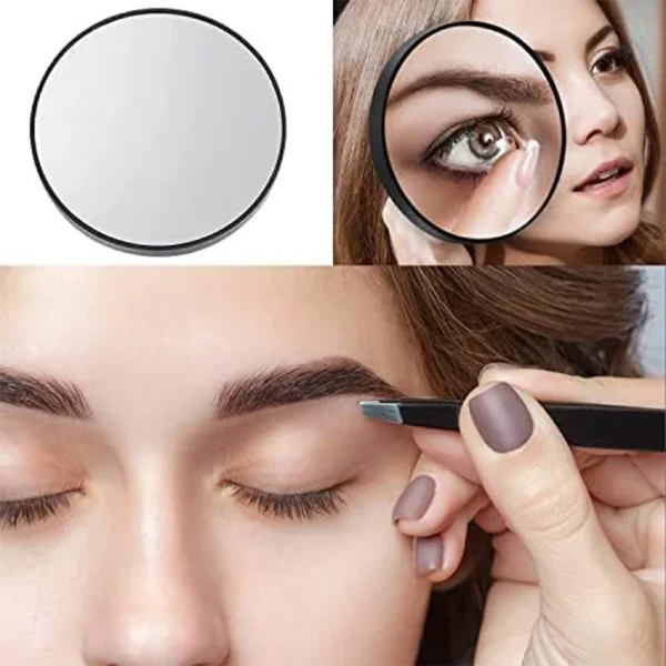 3.5 Inch 30X Magnified Mirror with Three Mounting Suction Cups Tweezers Travel Makeup Kit for Shaving Blackhead Blemish Removal 4