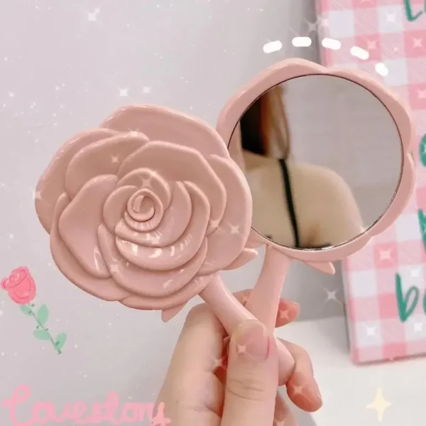 3D Stereo Retro Rose Flower Shape Cosmetic Makeup Mirror Compact Hand Mirror Girl Birthday Gifts 1