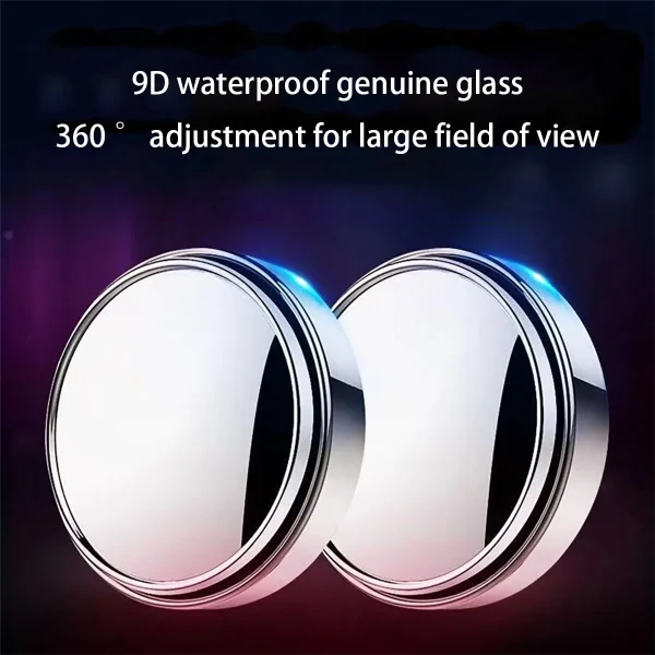 2pcs Car Mirror Wide Angle Car Blind Spot Mirrors 360° Adjustable Auxiliary Rearview Mirrors HD Frameless Small Round Mirror 4