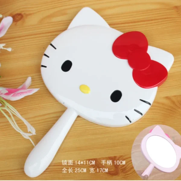 Sanrio Female Student Dormitory with Mirror Kuromi Portable Handle Mirror Hello Kitty Cartoon Cute Decorative Mirror Gift 2