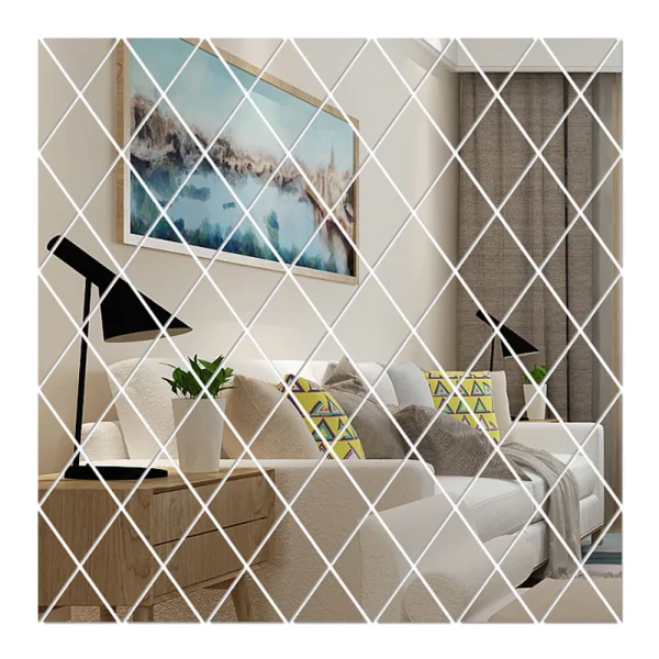58/116Pcs 3D Mirror Wall Sticker DIY Diamond Triangles Acrylic Wall Stickers Self Adhesive Wall Decal for Living Room Home Decor 3