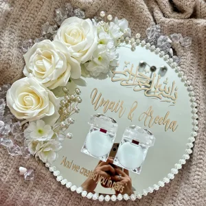 Ring plate accessories: acrylic mirror plate, ring box, decorative pearls—perfect for weddings, teen gift parties, and birthdays 1