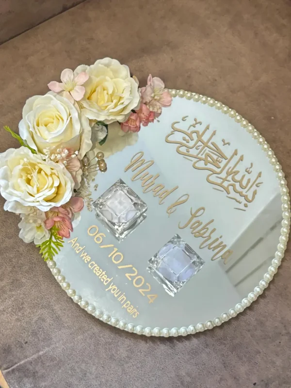 Ring plate accessories: acrylic mirror plate, ring box, decorative pearls—perfect for weddings, teen gift parties, and birthdays 6