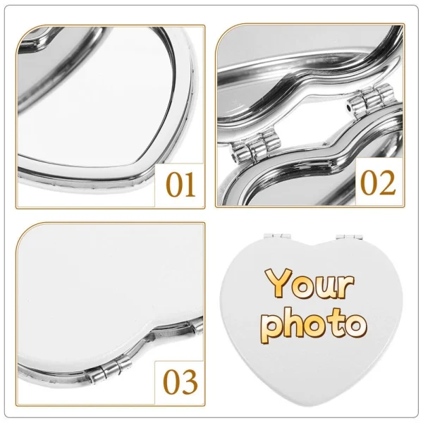Customized Personalized Leather Makeup Mirror Pocket Folding Mirror Portable Small Makeup Artifact Hd Lens Double Sided Custom 4