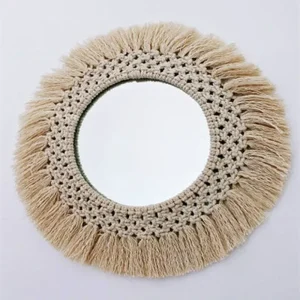 Diameter 35cm Macrame wall tapestry mirror round boho mirror wall macrame decorative mirror wall tapestry 1