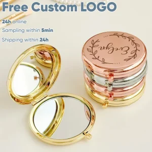 Free Personalized Compact Mirror Custom Pocket Makeup Mirror Wedding Favors Guests Fold Mirror Wedding Souvenir Bridal Gifts 1