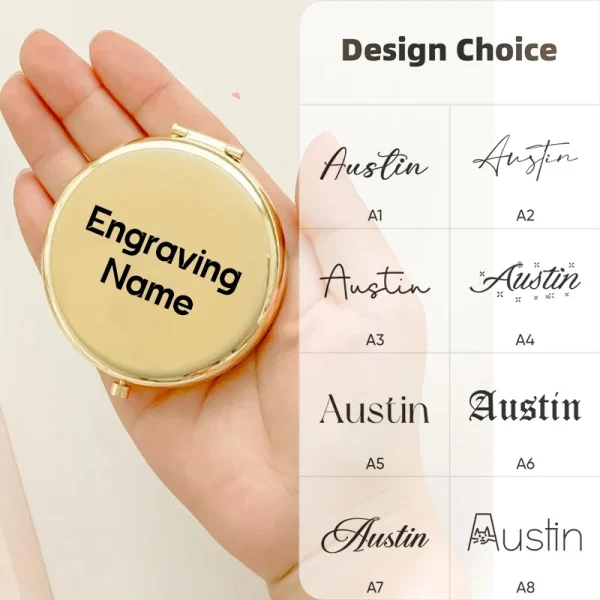 Free Personalized Compact Mirror Custom Pocket Makeup Mirror Wedding Favors Guests Fold Mirror Wedding Souvenir Bridal Gifts 2