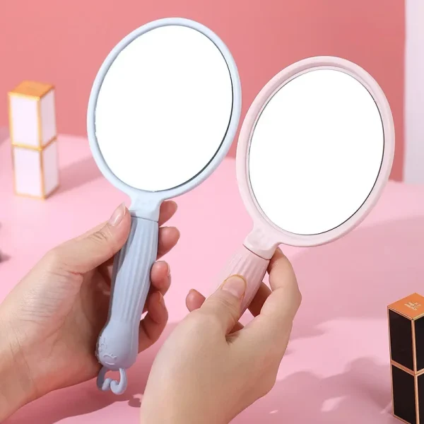 Cartoon Makeup Mirror Student Handle Makeup Mirrors Handheld Portable Portable Single-sided Beauty Mirrors Girl Makeup Mirror 3