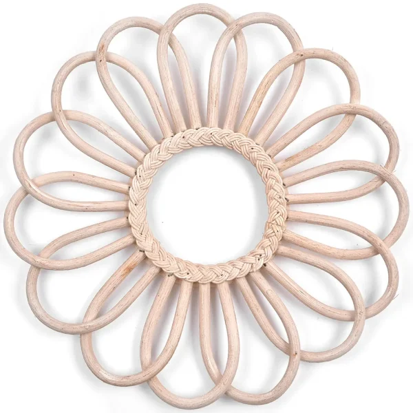 Decorative Mirror Rattan Innovative Art Makeup Mirror Dressing Bathroom Nordics Wall Hanging Mirror Ornament for Home Decoration 4