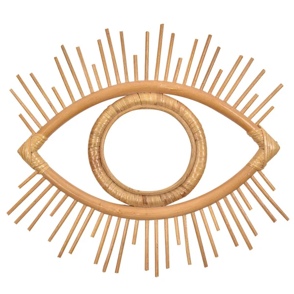 Decorative Mirror Rattan Innovative Art Makeup Mirror Dressing Bathroom Nordics Wall Hanging Mirror Ornament for Home Decoration 5