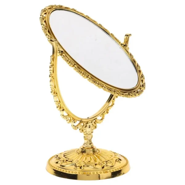 Double-sided Rotation Makeup Mirror 360 Degree Rotation High Definition Desktop Makeup Mirror With Frame Vintage Cosmetic Mirror 2