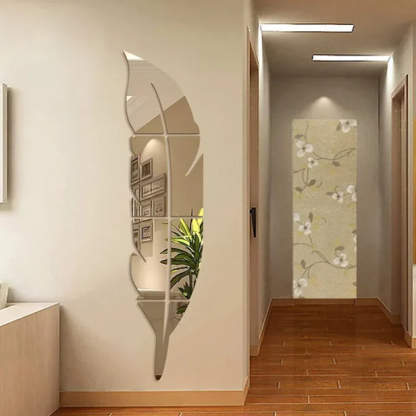 Acrylic Mirror Paste Mirror Feather Wall Paste Decoration Three-dimensional Porch Bathroom Family Decoration 1