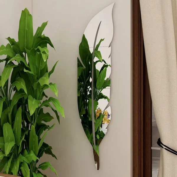 Acrylic Mirror Paste Mirror Feather Wall Paste Decoration Three-dimensional Porch Bathroom Family Decoration 4