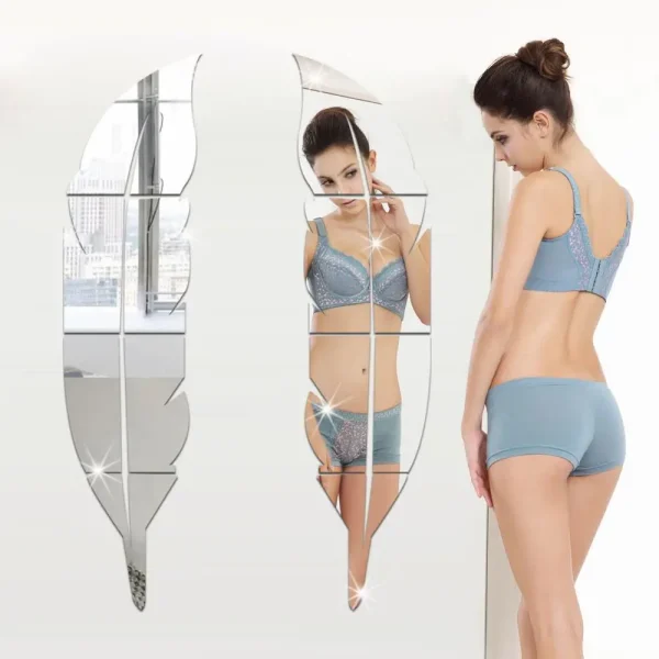 Acrylic Mirror Paste Mirror Feather Wall Paste Decoration Three-dimensional Porch Bathroom Family Decoration 5