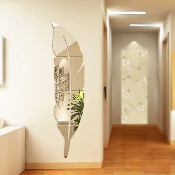 Acrylic Mirror Paste Mirror Feather Wall Paste Decoration Three-dimensional Porch Bathroom Family Decoration 6