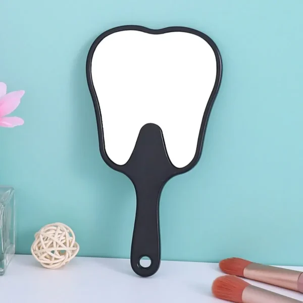 Simple Plastic Tooth-shaped Mirror High-definition Lightweight Handheld Sector Mirror Mini Portable Makeup Mirror Gift Mirror 2