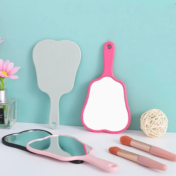 Simple Plastic Tooth-shaped Mirror High-definition Lightweight Handheld Sector Mirror Mini Portable Makeup Mirror Gift Mirror 5