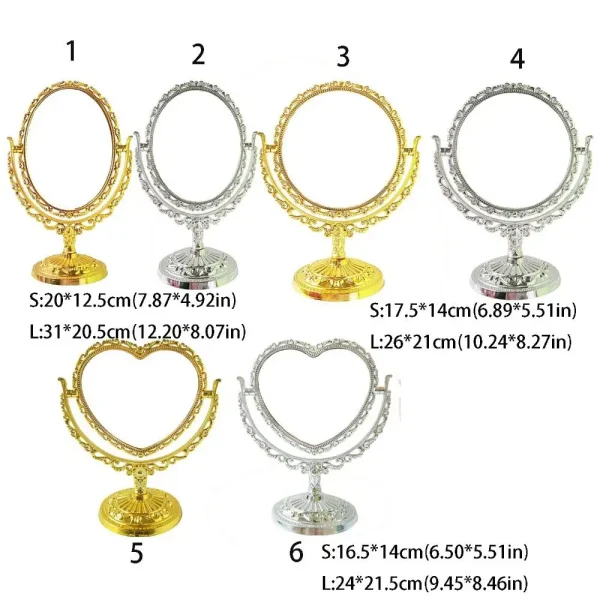 Double-sided Rotation Makeup Mirror With Frame 360 Degree Rotation Desktop Makeup Mirror High Definition Vintage Cosmetic Mirror 6