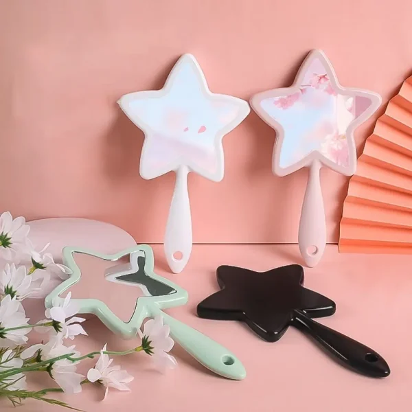 Pentagram Shape Five-pointed Star Mirror With Hanging Hole High-definition Handheld Mirror Single-sided Beauty Make-up Mirror 5