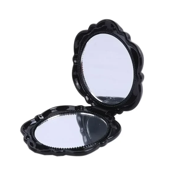 Pocket Rose Flower Makeup Mirror Vintage Folding Round Girls Small Hand Compact Light Mirrors Women Makeup Cute Comestics Tool 3