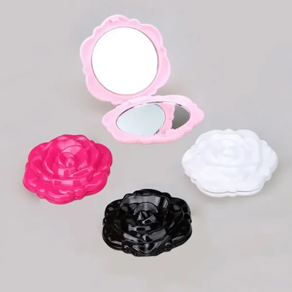 Pocket Rose Flower Makeup Mirror Vintage Folding Round Girls Small Hand Compact Light Mirrors Women Makeup Cute Comestics Tool 5