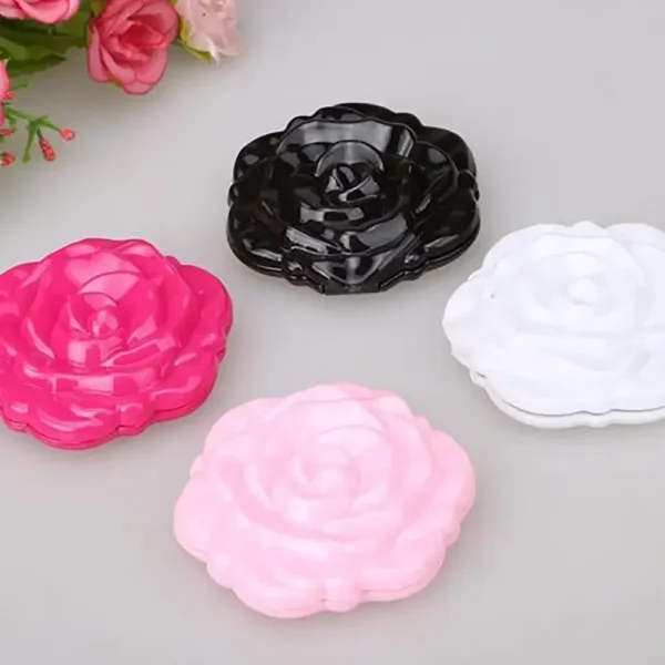 Pocket Rose Flower Makeup Mirror Vintage Folding Round Girls Small Hand Compact Light Mirrors Women Makeup Cute Comestics Tool 6
