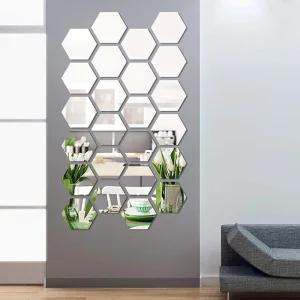 3D Mirror Wall Stickers Nordic Style Acrylic Hexagon Mirror Sticker Decal Removable Mural for DIY Home Living Room Wall Decors 1