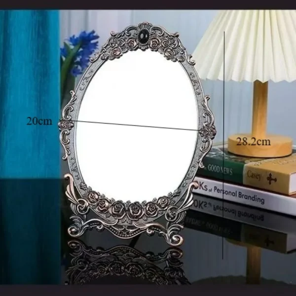 Creative European Retro Metal Decorative Mirror High Definition Desktop Vanity Mirror Household Single-sided Vanity Mirror 2