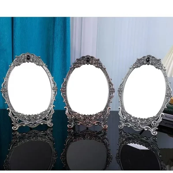 Creative European Retro Metal Decorative Mirror High Definition Desktop Vanity Mirror Household Single-sided Vanity Mirror 3
