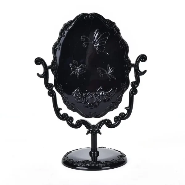 High Definition Black Butterfly Dressing Mirror Rotatable European Style Rotation Makeup Mirror Rose Stand Desktop Makeup Mirror 3