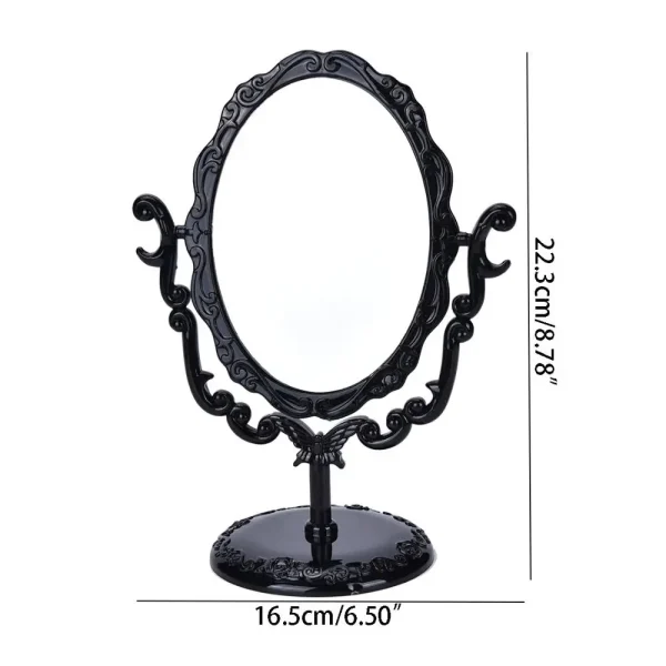 High Definition Black Butterfly Dressing Mirror Rotatable European Style Rotation Makeup Mirror Rose Stand Desktop Makeup Mirror 6