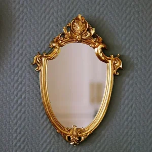 Vintage Makeup Gold Frame Mirror Decorative Wall Hanging Mirror Small Nordic Retro Decoration Mirror Makeup Wedding Gift 1