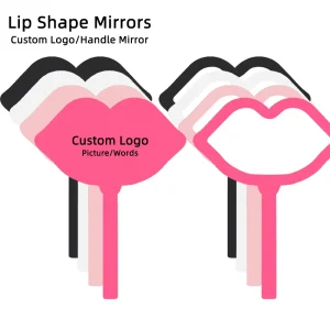 1 Pc Lip Shape Handle Mirror Custom Logo Eyelash Extension Artist Photo Prop Personalized Mirrors 1