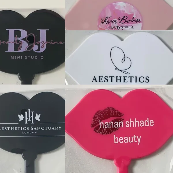 1 Pc Lip Shape Handle Mirror Custom Logo Eyelash Extension Artist Photo Prop Personalized Mirrors 2